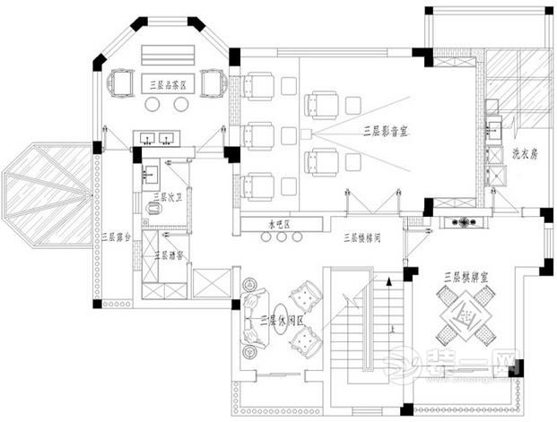 现代简约风格别墅装修设计户型图