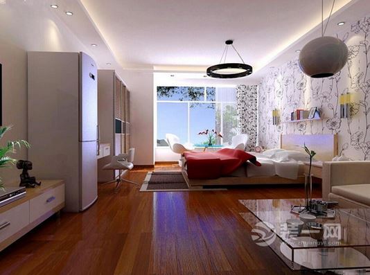 单身公寓现代风格客厅装修效果图