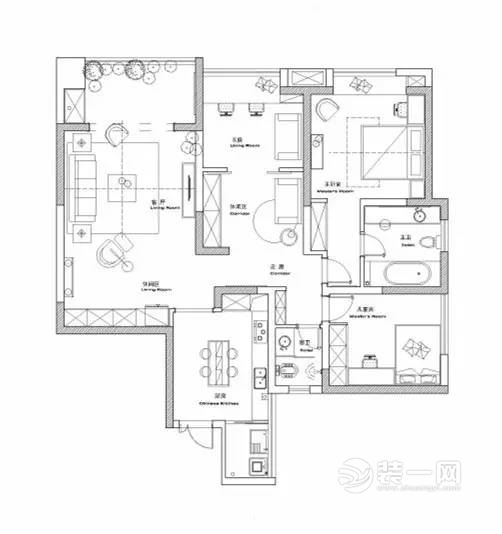 125平米北欧风格三居室装修效果图