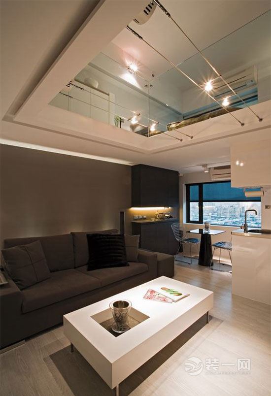 泰安装修网单身公寓设计 55平小复式现代风格效果图