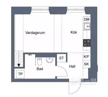 33平米北欧风格loft装修效果图