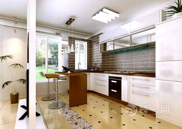 欧式岛型橱柜厨房装修设计效果图