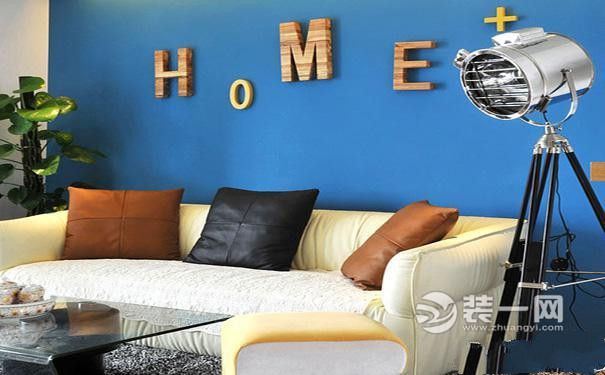 11种不同的蓝 北京装修网客厅蓝色壁纸装修效果图