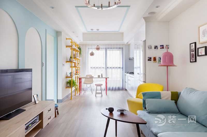  马卡龙的春天 巴中装一网85平法式风格单身公寓装修