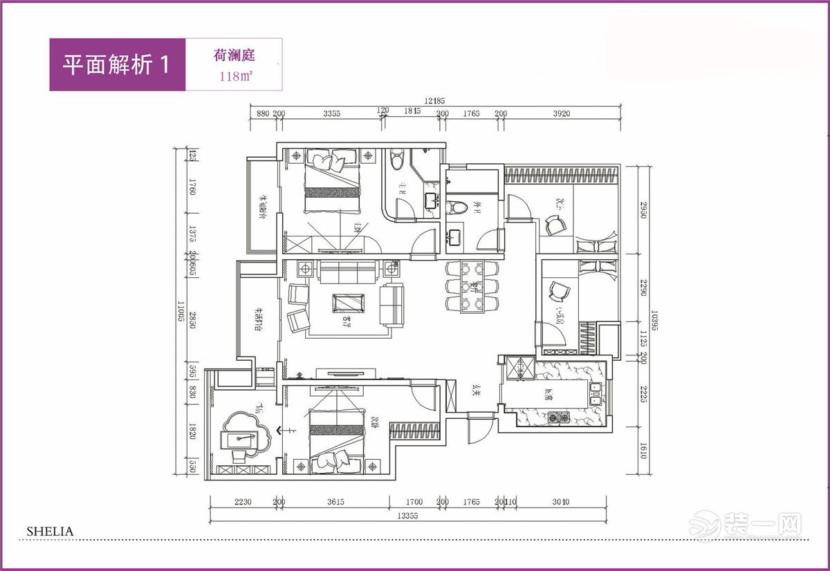 看户型图学装修! 苏州装饰公司解析荷澜庭小区全户型