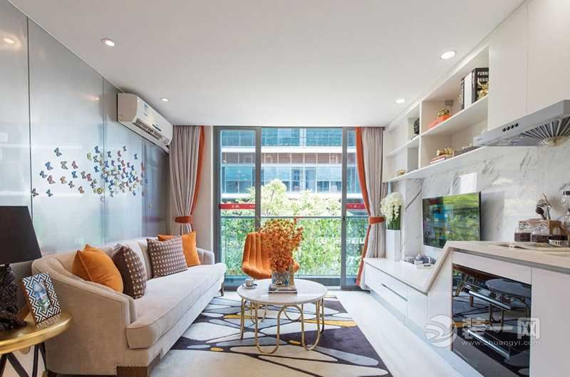  时尚米兰橙 巴中装一网打造58平小户型loft公寓案例