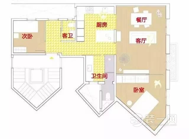 绍兴装修网分享绍兴装修网75平三居室爆改两室一厅案例