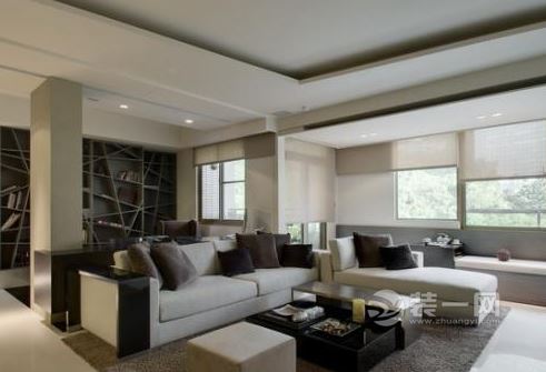 现代风格冷色调客厅装修设计效果图