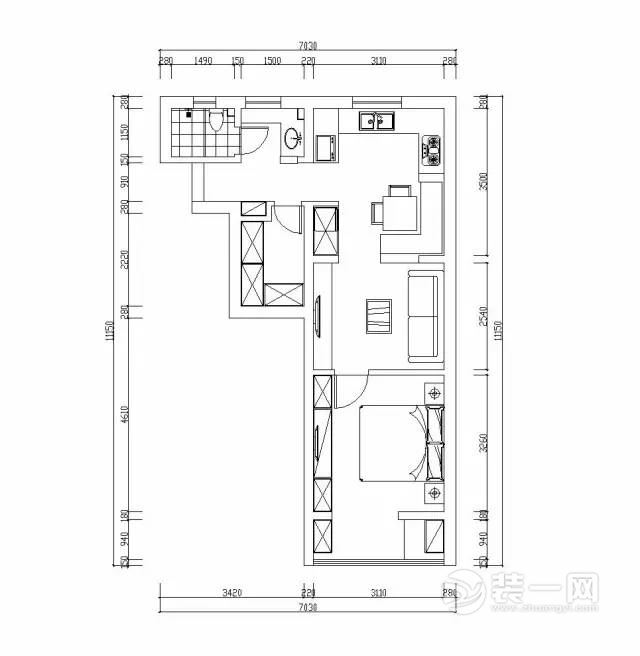 40平米一室一厅装修效果图