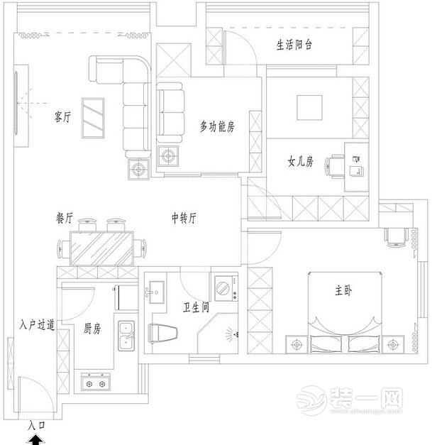 120平米装修样板间户型图