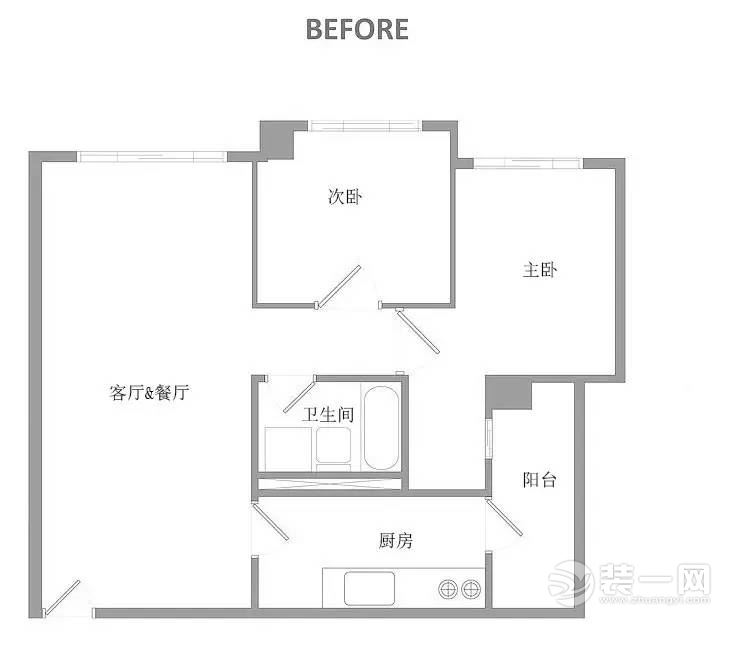 66平米两室一厅装修效果图