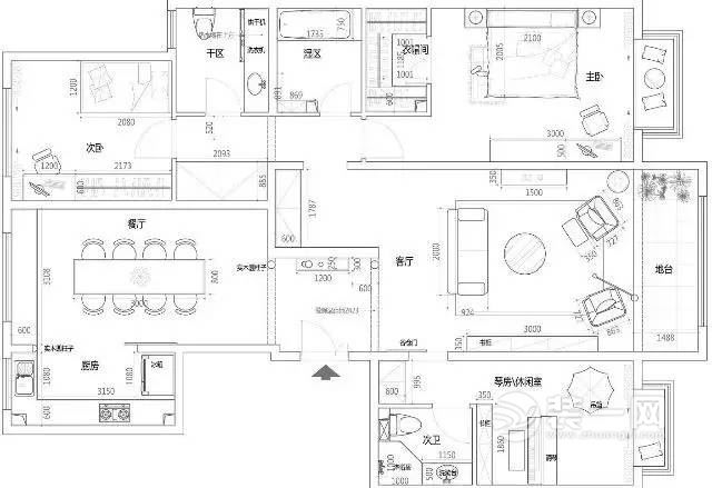 160平北欧风四室装修效果图