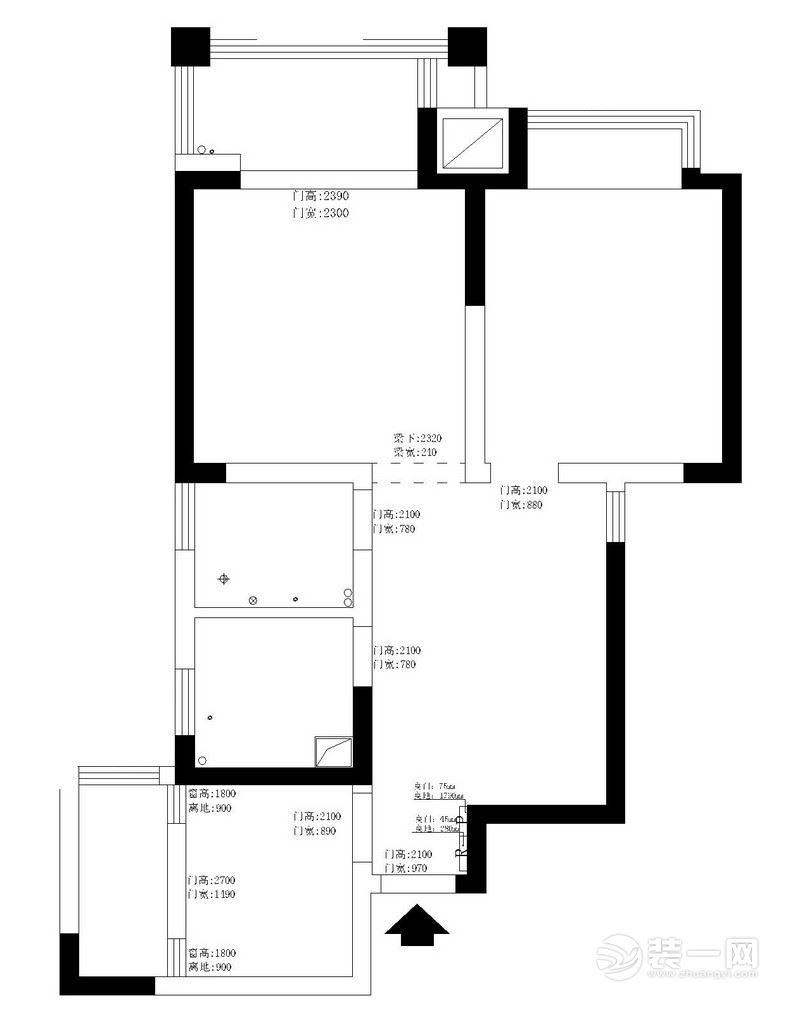 83平米二居室户型图二