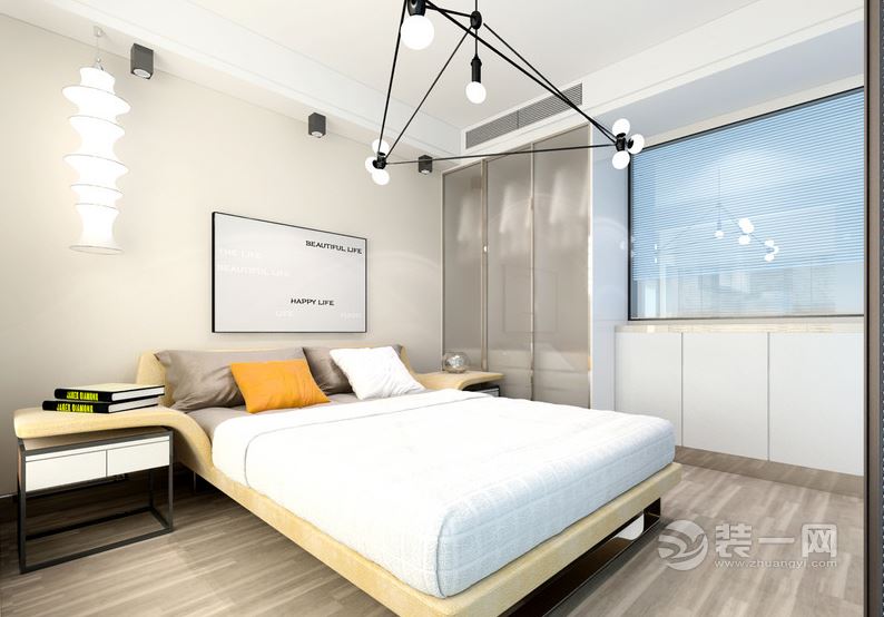 纯白静谧卧室现代简约风格装修效果图