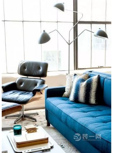 沙发色彩搭配设计 海蓝色