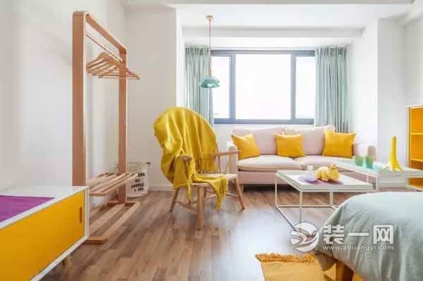 温暖色系温馨家 上海装修公司分享44平北欧风格装修