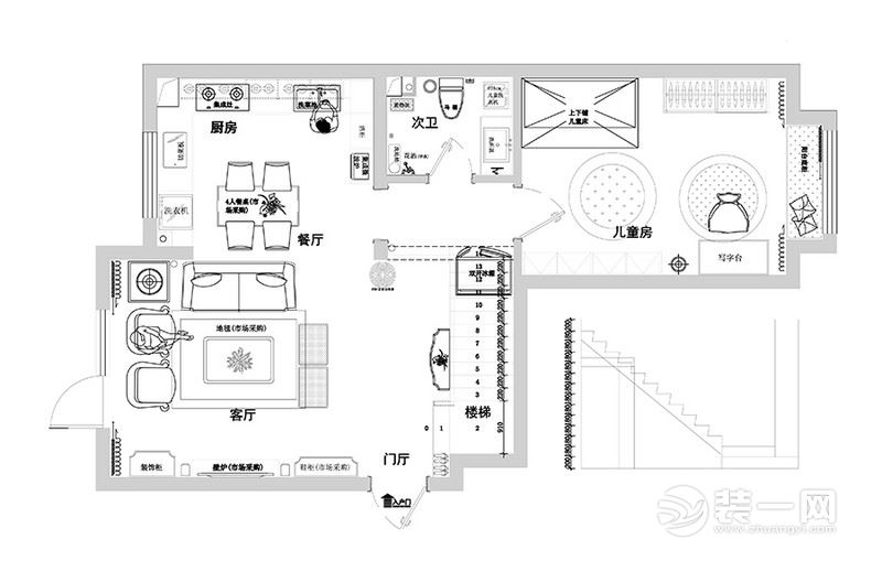 loft150平米户型图