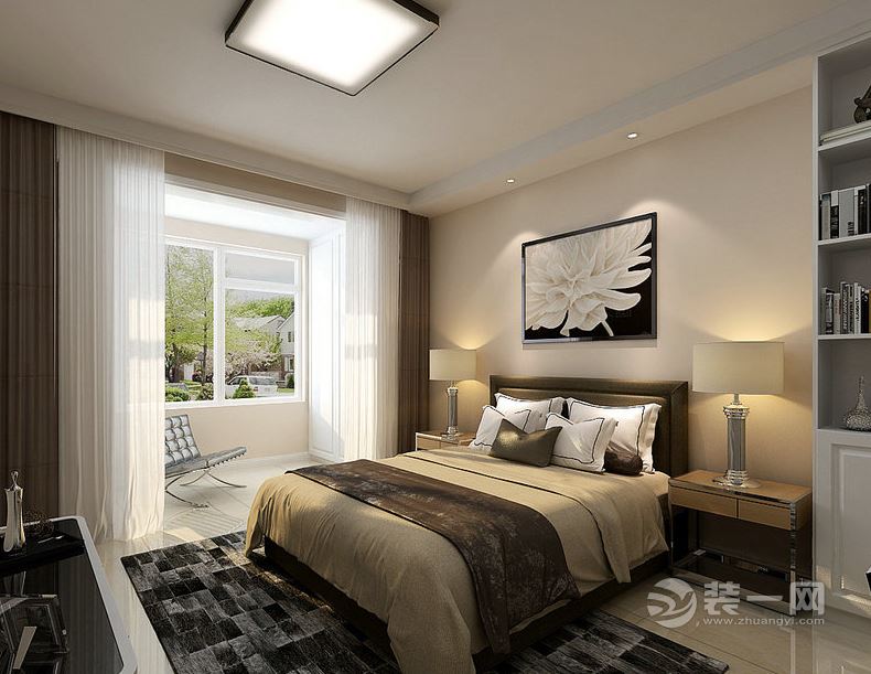 loft现代简约风格卧室装修设计效果图 