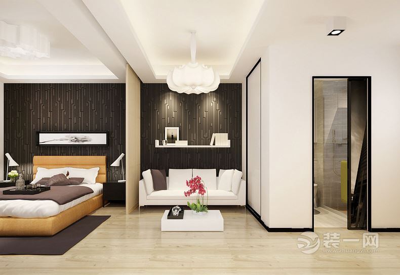 60平米一居室现代简约风格卧室装修效果图