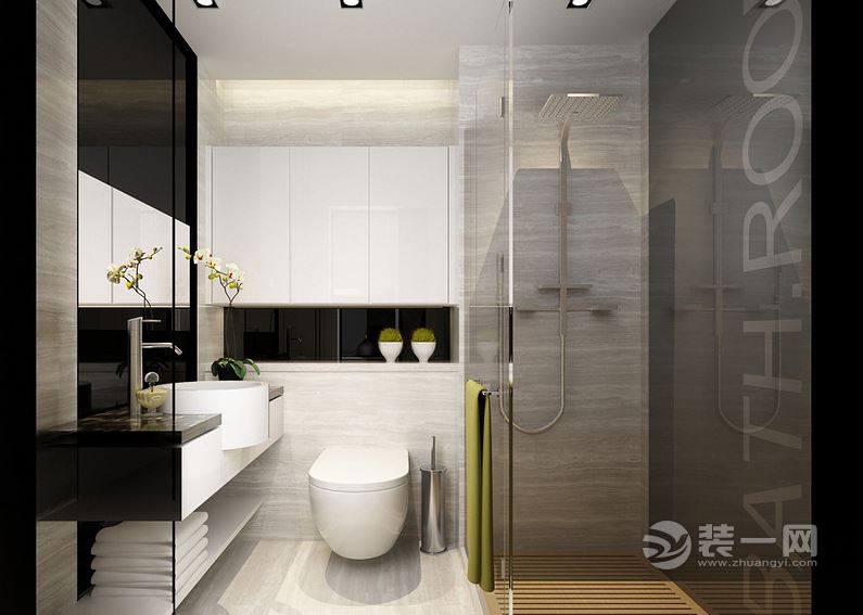 60平米一居室现代简约风格厕所装修效果图
