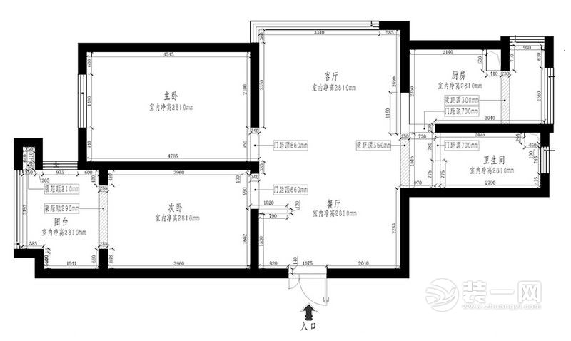 103平方米三居室户型图