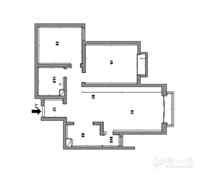 100平方米三居室户型图