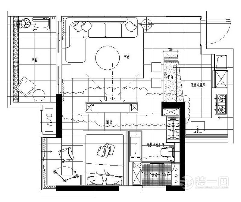 70平米二居室户型图