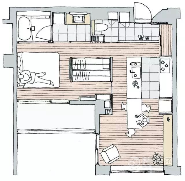 52平米小公寓装修平面图