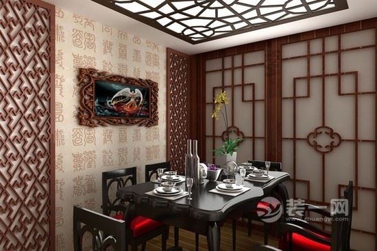 天津装修公司中式风格餐厅设计推荐 空间大气又时尚