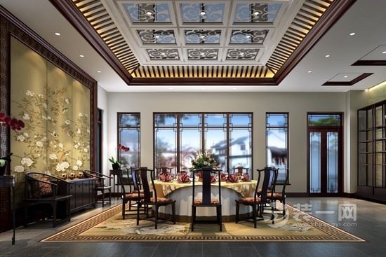 天津装修公司中式风格餐厅设计推荐 空间大气又时尚