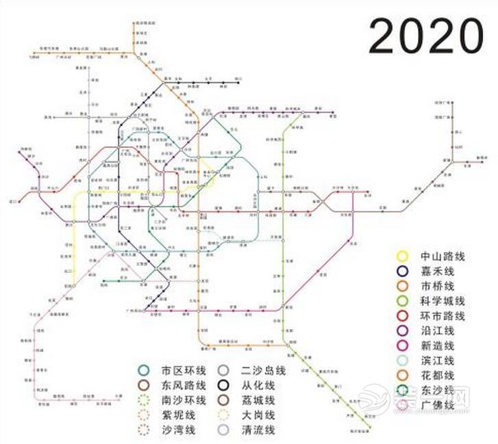 广州装修网分享广州地铁规划线路图2020