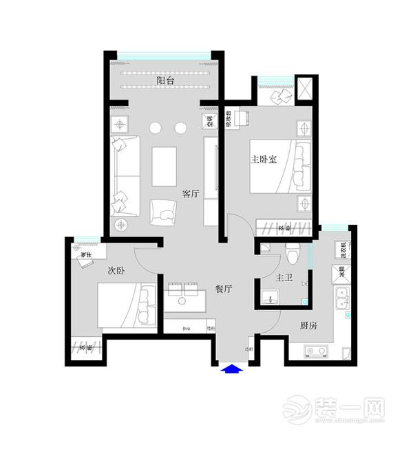 南昌装修公司分享90平北欧风格两居室装修案例