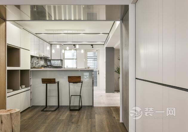 现代简约风格样板间 成都装修公司开放式厨房装修效果图