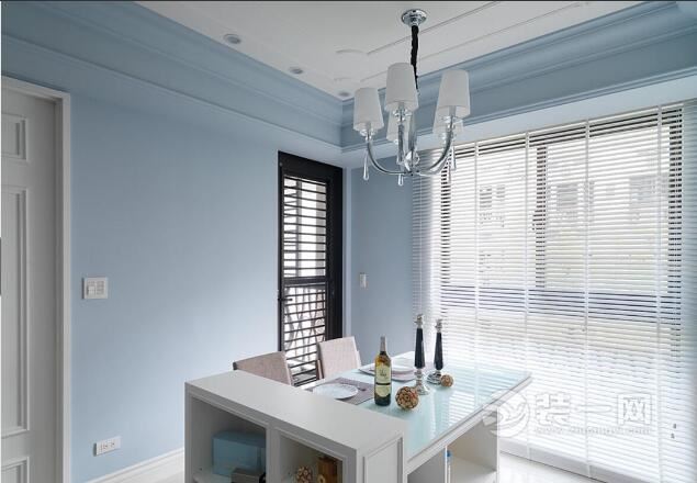 现代美式装修风格样板房 上海装修网蓝白色调案例欣赏