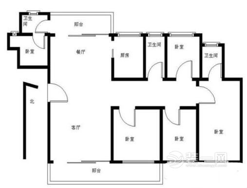 深圳装修公司分享北欧风格装修案例 166平米五居室设计