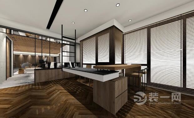 300平米别墅设计图 成都装修公司开放式厨房装修效果图