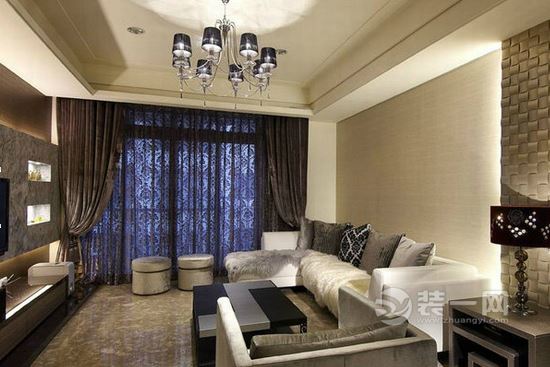 简洁硬朗家居空间 时尚客厅六安装饰设计