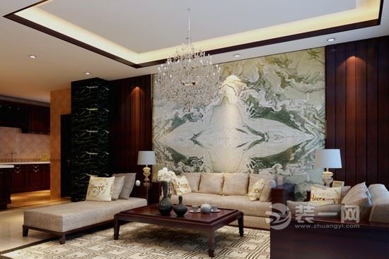 中式风格沙发背景墙装饰效果图
