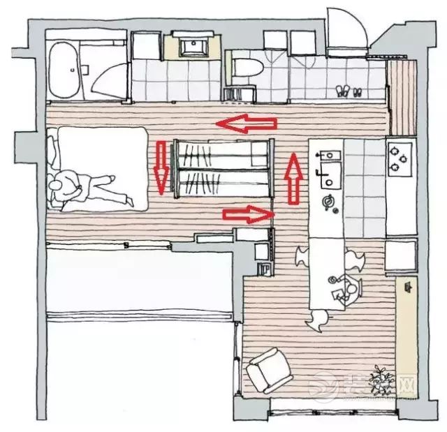 室内装修动线布局效果图