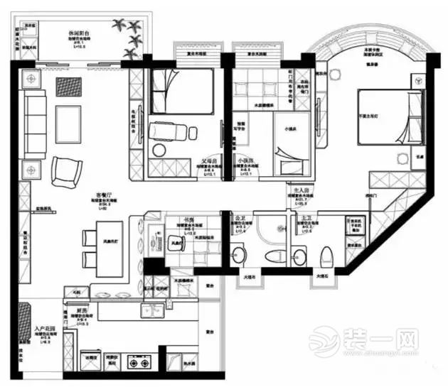 130平米北欧风格四居室装修效果图