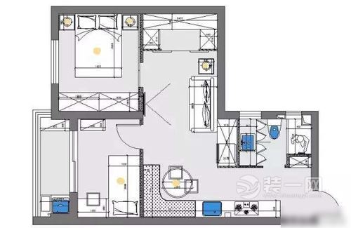48平米全包8万两居室简约风格装修案例