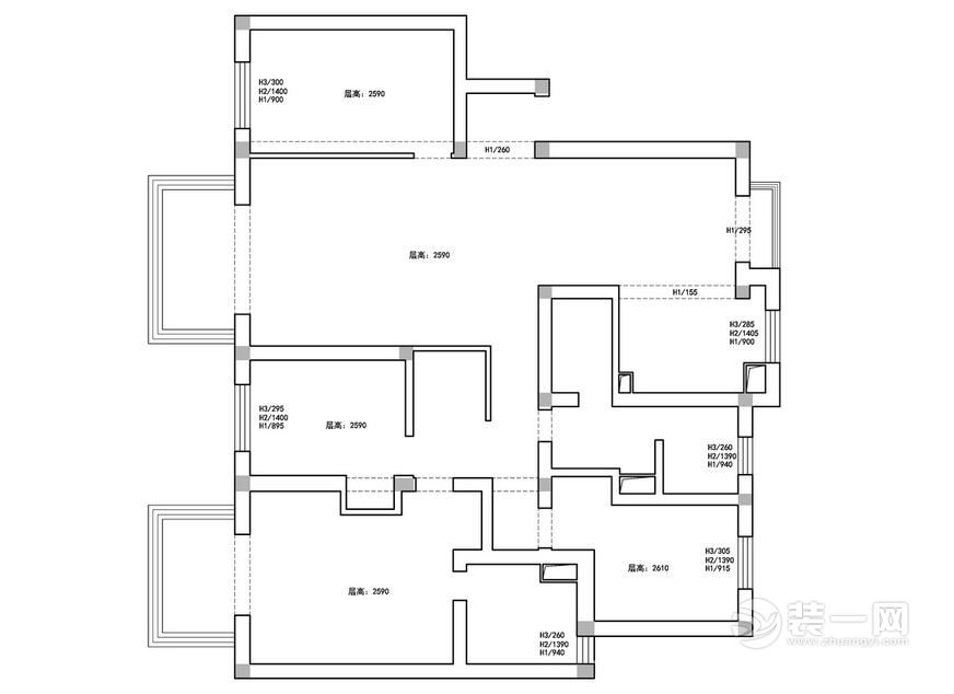 福州三室两厅装修户型图