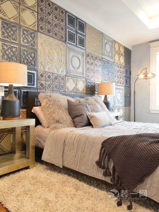 银川装修网分享卧室床头背景设计案例 增加妙趣温馨