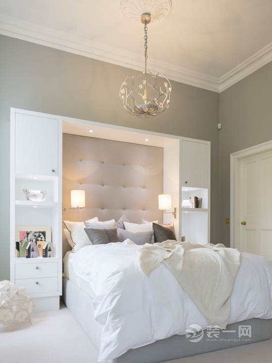 银川装修网分享卧室床头背景设计案例 增加妙趣温馨