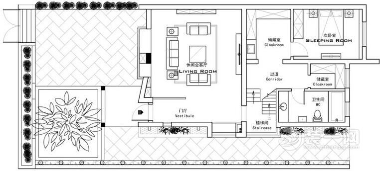 410平方米三居室户型图