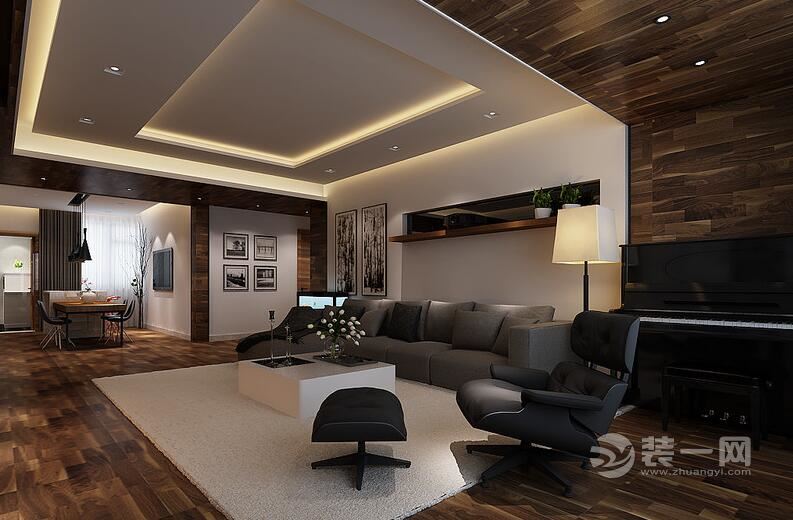 现代木质简约风格客厅装修设计效果图
