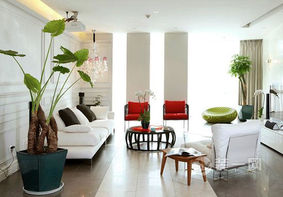 绿植装点氧气空间 爽朗地中海三居室 室内装修装潢设计 装修装潢预算设计