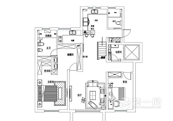 现代简约风格装修户型图