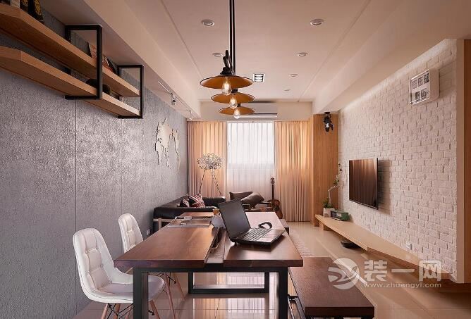 轻工业风格室内设计 上海装修网98平米三室两厅效果图