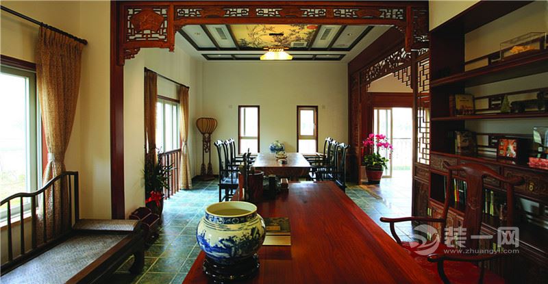 金寨装修现代中式风格别墅家装古色古香设计